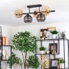 Koyoto ceiling light, globe light black, 5-light sources
