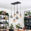 Gastor hanging light, globe light, pendant light black, 6-light sources