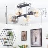 Koyoto ceiling light, globe light Amber, clear, Smoke-coloured, 6-light sources