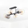 Koyoto ceiling light, globe light Amber, clear, Smoke-coloured, 6-light sources