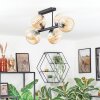 Koyoto ceiling light, globe light Amber, 6-light sources