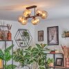Koyoto ceiling light, globe light Amber, 6-light sources