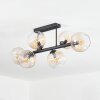 Koyoto ceiling light, globe light Amber, clear, 6-light sources