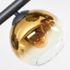 Koyoto ceiling light, globe light blue, gold, green, clear, coppery, 6-light sources