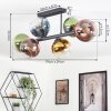 Koyoto ceiling light, globe light blue, gold, green, clear, coppery, 6-light sources