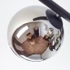 Koyoto ceiling light, globe light chrome, Smoke-coloured, 5-light sources