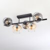 Koyoto ceiling light, globe light Amber, clear, Smoke-coloured, 5-light sources