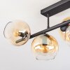 Koyoto ceiling light, globe light Amber, clear, 5-light sources