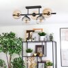 Koyoto ceiling light, globe light Amber, clear, Smoke-coloured, 5-light sources