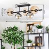 Koyoto ceiling light, globe light Amber, clear, Smoke-coloured, 5-light sources