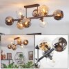 Koyoto ceiling light, globe light Amber, chrome, clear, Smoke-coloured, 8-light sources