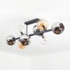 Koyoto ceiling light, globe light Amber, chrome, clear, Smoke-coloured, 8-light sources