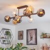 Koyoto ceiling light, globe light Amber, chrome, clear, Smoke-coloured, 8-light sources