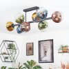 Koyoto ceiling light, globe light blue, gold, green, clear, coppery, 8-light sources