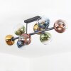 Koyoto ceiling light, globe light blue, gold, green, clear, coppery, 8-light sources