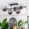 Chehalis ceiling light, globe light black, 5-light sources
