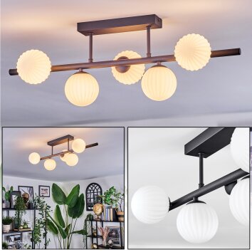 Chehalis ceiling light, globe light black, 5-light sources