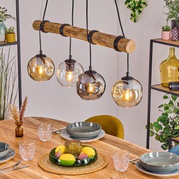 Ripoll hanging light, globe light, pendant light Ecru, black, 4-light sources