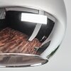Koyoto ceiling light, globe light chrome, Smoke-coloured, 3-light sources