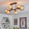 Ripoll ceiling light, globe light Amber, clear, 6-light sources