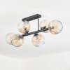 Ripoll ceiling light, globe light Amber, clear, 6-light sources