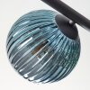Koyoto ceiling light, globe light blue, green, coppery, 5-light sources