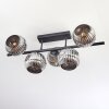 Ripoll ceiling light, globe light chrome, Smoke-coloured, 5-light sources