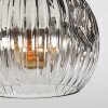 Ripoll ceiling light, globe light chrome, clear, Smoke-coloured, 5-light sources