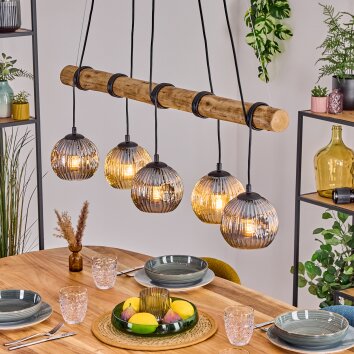 Ripoll hanging light, globe light, pendant light Ecru, black, 5-light sources