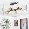 Ripoll ceiling light, globe light Amber, clear, 6-light sources
