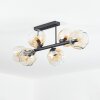 Ripoll ceiling light, globe light Amber, clear, 6-light sources