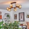 Ripoll ceiling light, globe light Amber, clear, 6-light sources