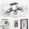 Ripoll ceiling light, globe light clear, Smoke-coloured, 6-light sources