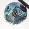 Ripoll ceiling light, globe light blue, chrome, gold, green, coppery, Smoke-coloured, 5-light sources