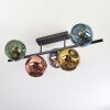 Ripoll ceiling light, globe light blue, chrome, gold, green, coppery, Smoke-coloured, 5-light sources