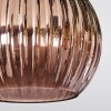 Koyoto ceiling light, globe light blue, gold, green, coppery, 5-light sources
