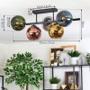 Koyoto ceiling light, globe light blue, chrome, gold, green, coppery, Smoke-coloured, 5-light sources