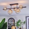 Chehalis ceiling light, globe light Amber, clear, 5-light sources
