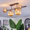 Chehalis ceiling light, globe light Amber, 5-light sources