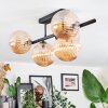 Chehalis ceiling light, globe light Amber, 5-light sources