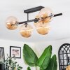 Chehalis ceiling light, globe light Amber, 5-light sources