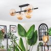 Chehalis ceiling light, globe light Amber, 5-light sources