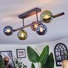 Chehalis ceiling light, globe light blue, green, coppery, 5-light sources