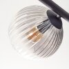Koyoto ceiling light, globe light clear, Smoke-coloured, 5-light sources