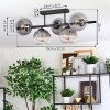 Koyoto ceiling light, globe light clear, Smoke-coloured, 5-light sources