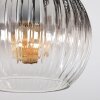 Koyoto ceiling light, globe light clear, Smoke-coloured, 5-light sources