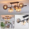 Koyoto ceiling light, globe light Amber, clear, Smoke-coloured, 5-light sources