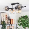 Koyoto ceiling light, globe light Amber, clear, Smoke-coloured, 5-light sources