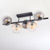 Koyoto ceiling light, globe light Amber, clear, Smoke-coloured, 5-light sources