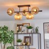 Koyoto ceiling light, globe light Amber, 5-light sources